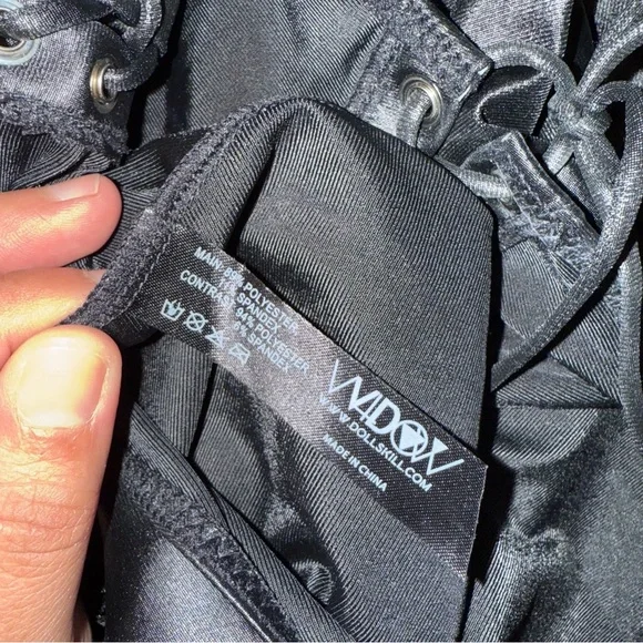 Dolls Kill Black Crop Top with Lace-Up Detail NWOT - Picture 4 of 5